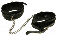 Эротические наборы - Набор фиксаций: наручники, наножники, плетка, маска и фиксация на женские половые органы