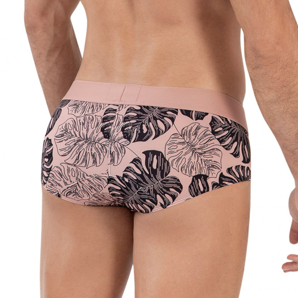 Розовые трусы-брифы с растительным принтом Pacif Classic Brief
