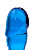 Стеклянные и металлические - Синяя стеклянная анальная втулка - 13 см.