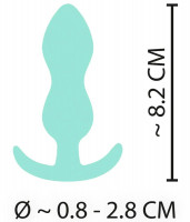 Аквамариновая анальная втулка Mini Butt Plug - 8,2 см.