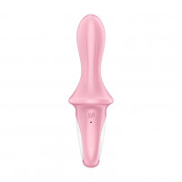 Розовый вибромассажер Air Pump Booty 5+ - 18,1 см.