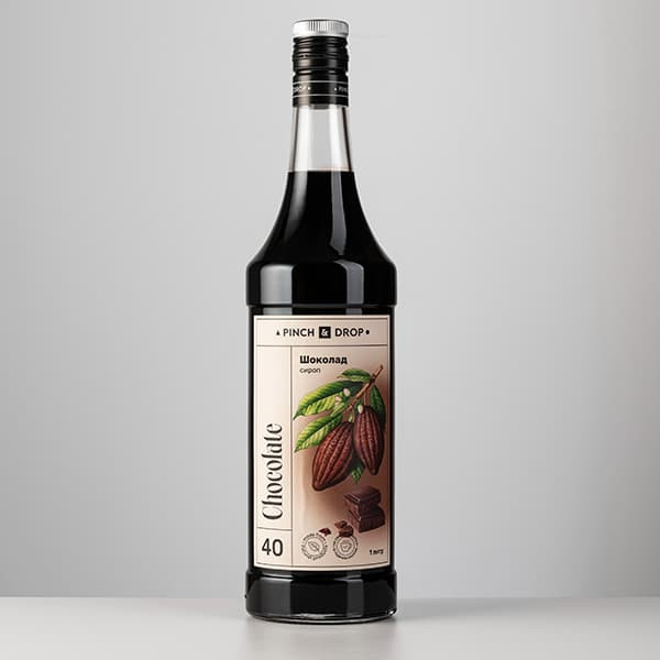 Сироп «Шоколад» Pinch&Drop;стекло;1л;D=85,H=330мм;черный