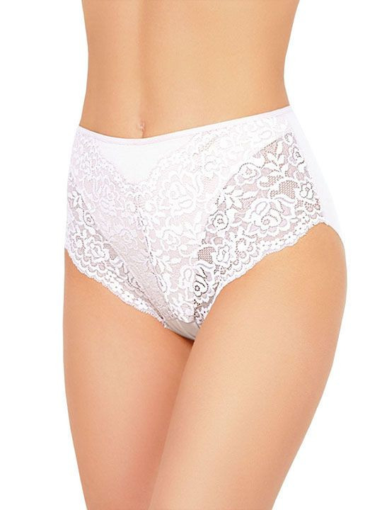 Высокие хлопковые трусики с кружевом Lace Cotton Band