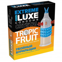 Презервативы - Стимулирующий презерватив  Убойный бурильщик  с ароматом тропических фруктов - 1 шт.