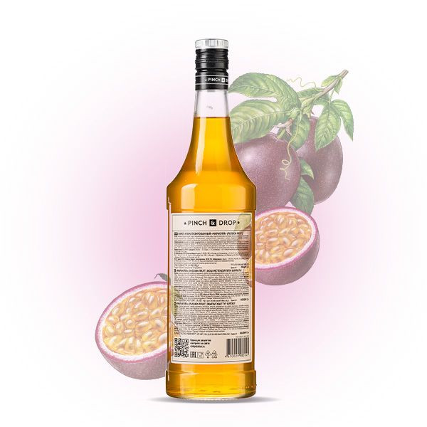 Сироп «Маракуйя» Pinch&Drop;стекло;1л;D=85,H=330мм;желт.