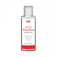 Черные трусики со стимулирующими бусинами и массажным гелем Sliding Gel Strawberry в комплекте