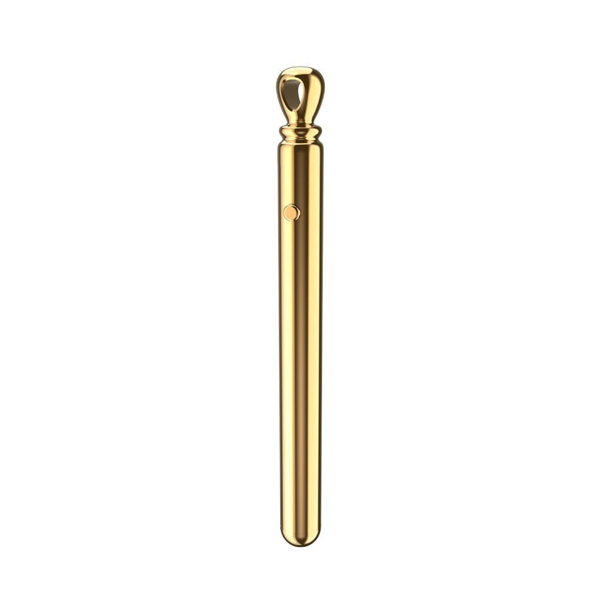 Золотистая подвеска-вибратор Genie Flirting Pen