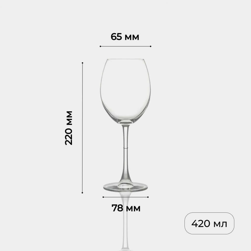 Бокал для вина «Энотека»;стекло;420мл;D=65/78,H=220мм;прозр.
