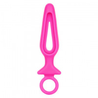 Розовая силиконовая пробка с прорезью Silicone Groove Probe - 10,25 см.