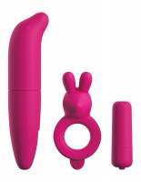 Вибронаборы - Ярко-розовый вибронабор для пар Couples Vibrating Starter Kit