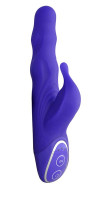 Hi-tech - Фиолетовый вибромассажер с клиторальным стимулятором - 19 см.