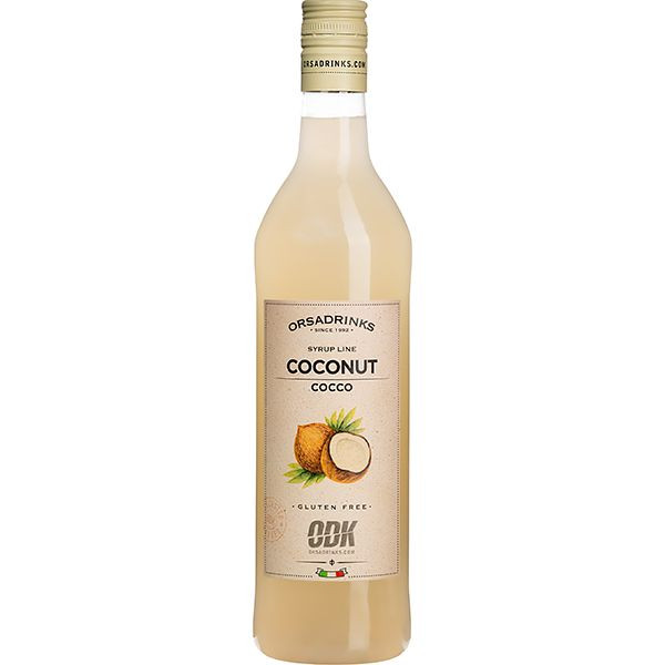 Сироп «Кокос» ODK;пластик;1л;D=8,H=32см;белый