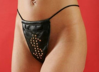 Другие BDSM товары - Женские кожаные трусы с кармашком