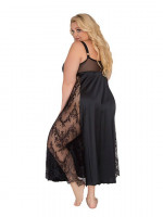 Длинная сорочка plus size с кружевными вставками