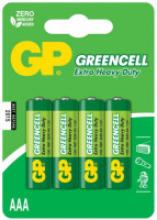 Элементы питания и аксессуары - Батарейки солевые GP GreenCell AAA/R03G - 4 шт.