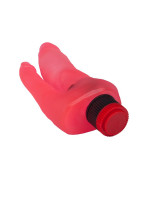 Анально-вагинальные - Двойной вибромассажер из розового геля - 17 см.