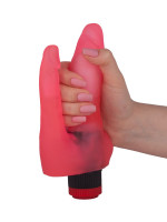 Анально-вагинальные - Двойной вибромассажер из розового геля - 17 см.