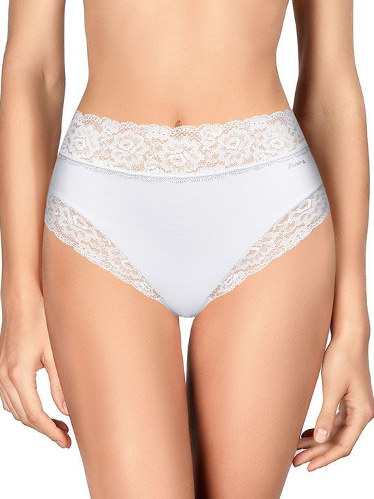 Высокие трусики-слипы с широкой кружевной оторочкой Dolce Micro