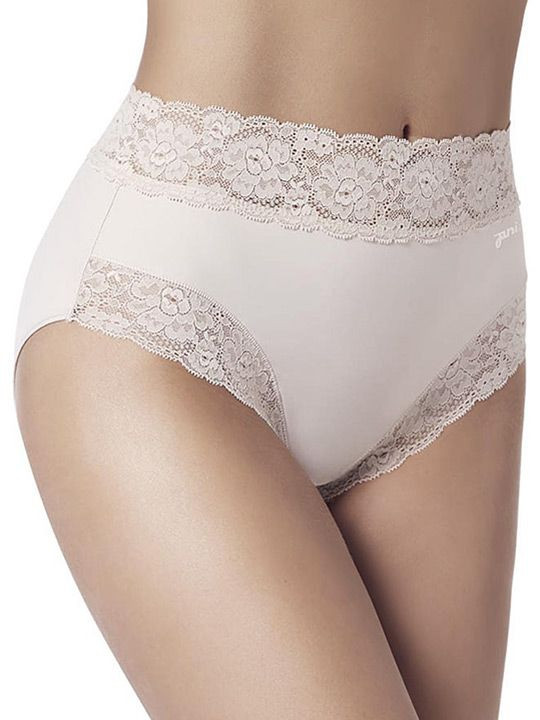 Высокие трусики-слипы с широкой кружевной оторочкой Dolce Micro