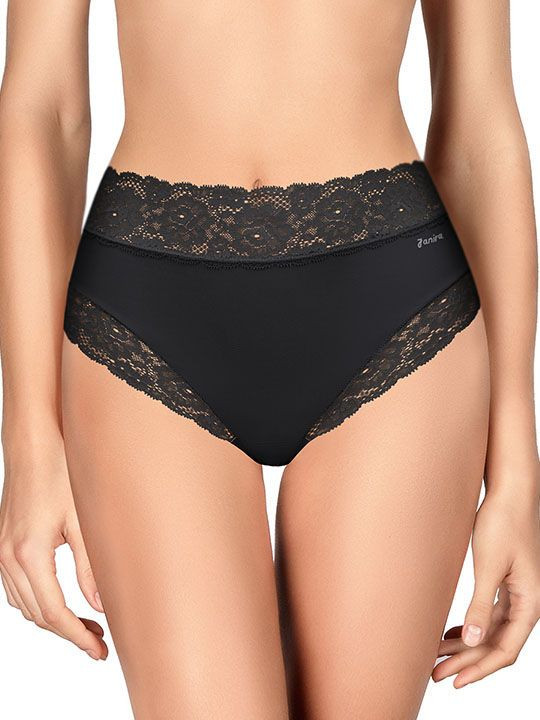 Высокие трусики-слипы с широкой кружевной оторочкой Dolce Micro