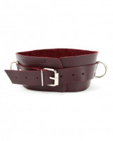 Бордовый широкий ошейник с кольцом Maroon Collar