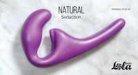 Безремневые - Фиолетовый безремневой страпон Seduction - 20,5 см.