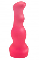 Массажеры простаты - Гелевый розовый массажёр простаты без вибрации - 13,5 см.