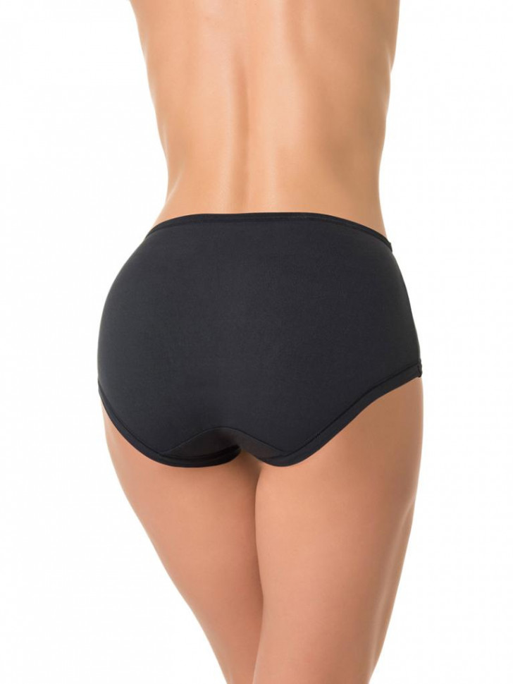 Высокие трусики plus size с кружевной вставкой