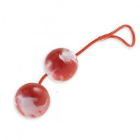 Вагинальные шарики - Красно-белые вагинальные шарики  со смещенным центром тяжести Duoballs