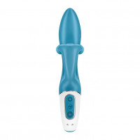 Бирюзовый вибратор-кролик Embrace Me - 21,2 см.