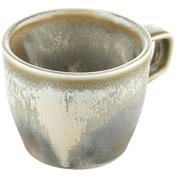 Чашка чайная «Агава»;фарфор;200мл;D=82,H=70мм;серый,зелен.