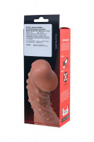 Насадка на фаллос с отверстием для мошонки Cock Sleeve 002 Size L - 17,6 см.