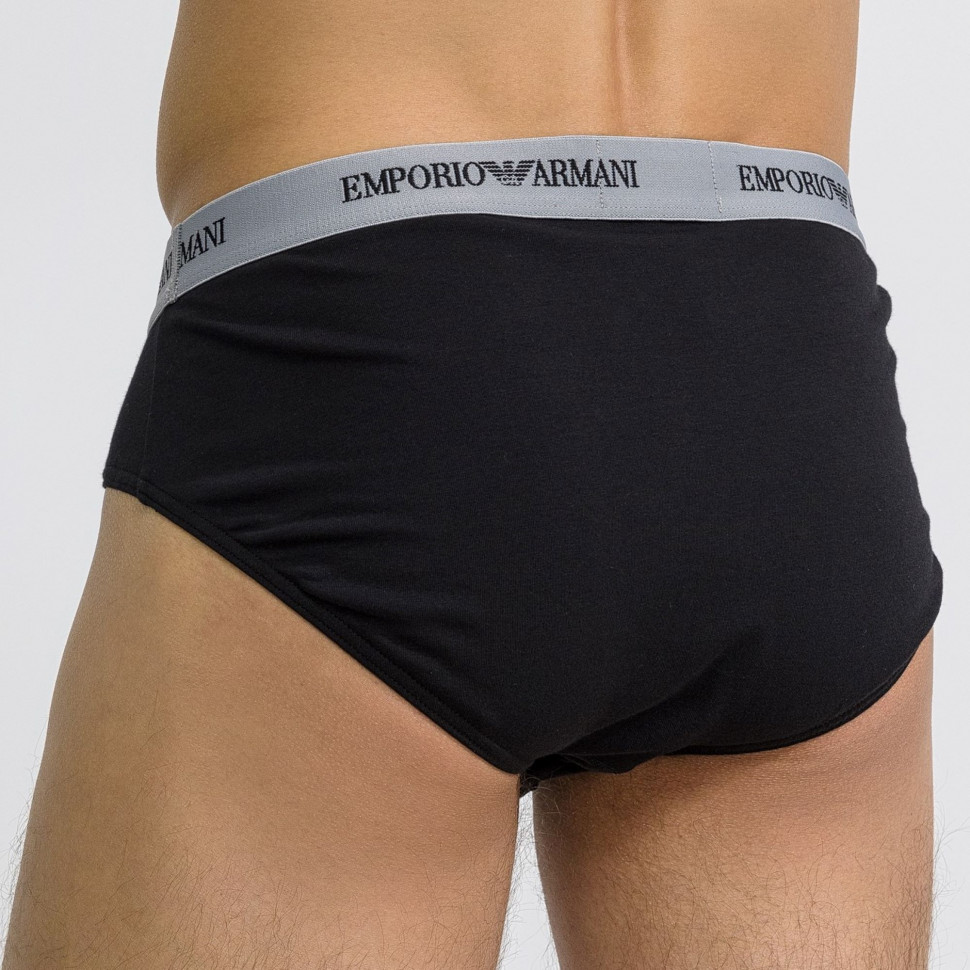 Набор из 2 мужских трусов-брифов Emporio Armani - черных и серых