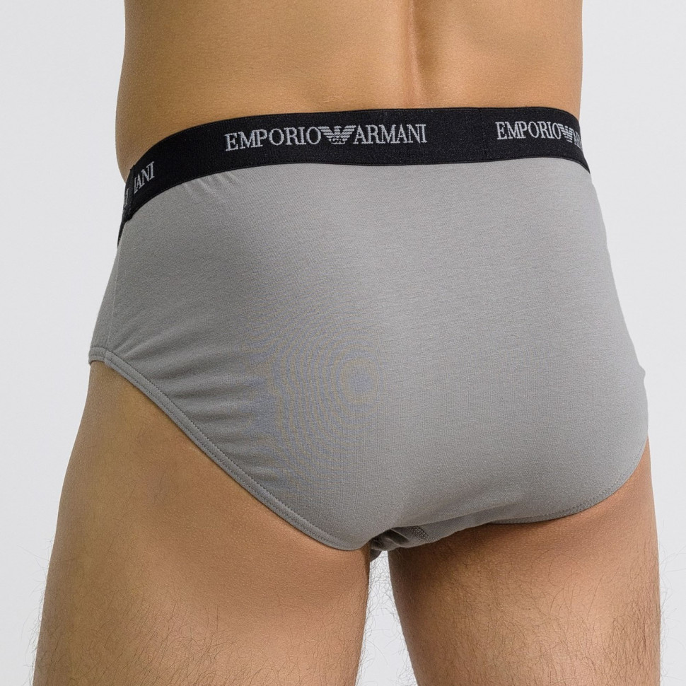 Набор из 2 мужских трусов-брифов Emporio Armani - черных и серых