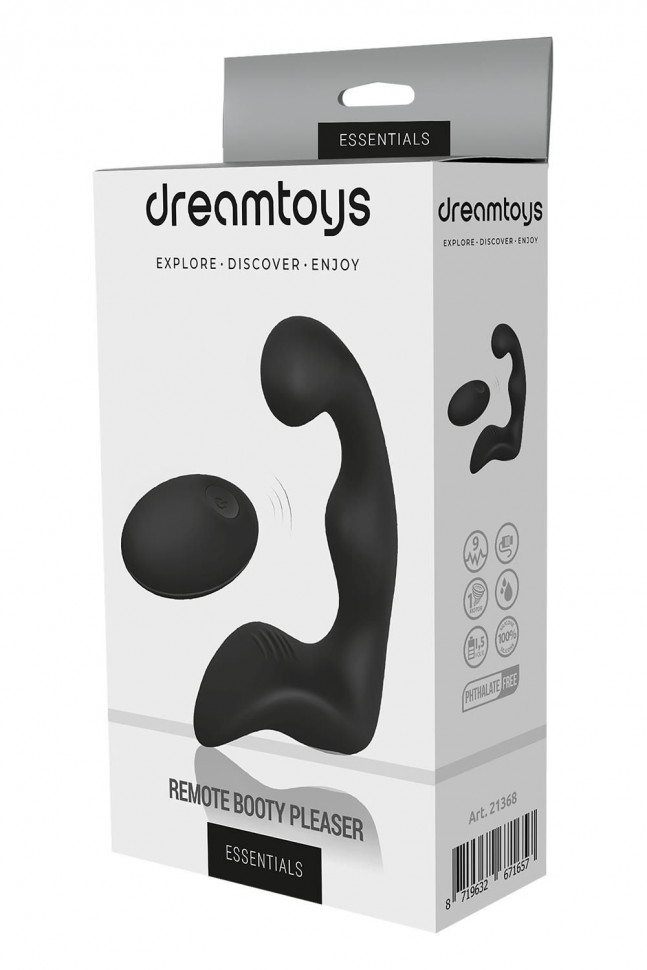 Черный вибромассажер простаты REMOTE BOOTY PLEASER 