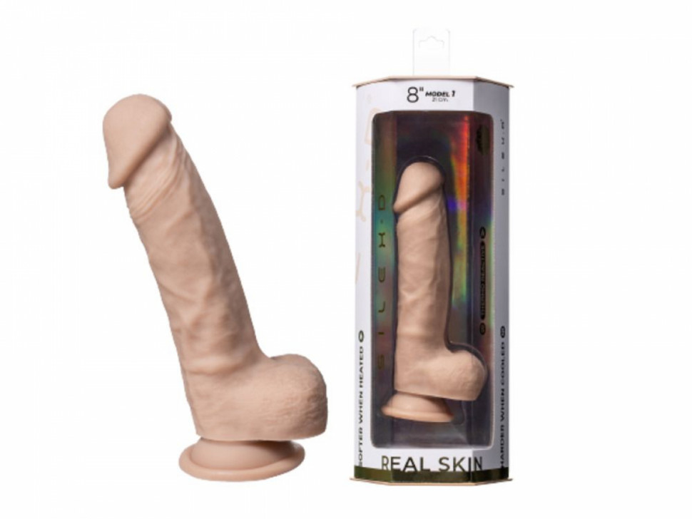 Телесный фаллоимитатор на присоске Real Skin Model 1 - 21 см.
