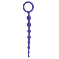 Анальные шарики, цепочки - Фиолетовая силиконовая цепочка Booty Call X-10 Beads