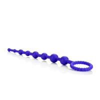Анальные шарики, цепочки - Фиолетовая силиконовая цепочка Booty Call X-10 Beads