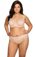 Бюстгальтер plus size на косточках с нежными кружевными элементами