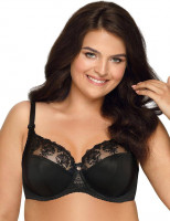 Бюстгальтер plus size на косточках с нежными кружевными элементами