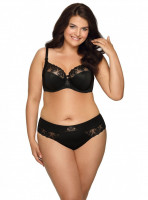Бюстгальтер plus size на косточках с нежными кружевными элементами
