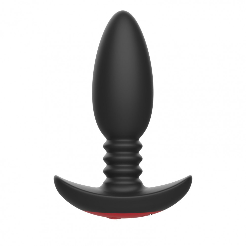 Черная анальная вибропробка Anal Vibrator с пультом ДУ - 13,5 см.