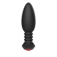 Черная анальная вибропробка Anal Vibrator с пультом ДУ - 13,5 см.