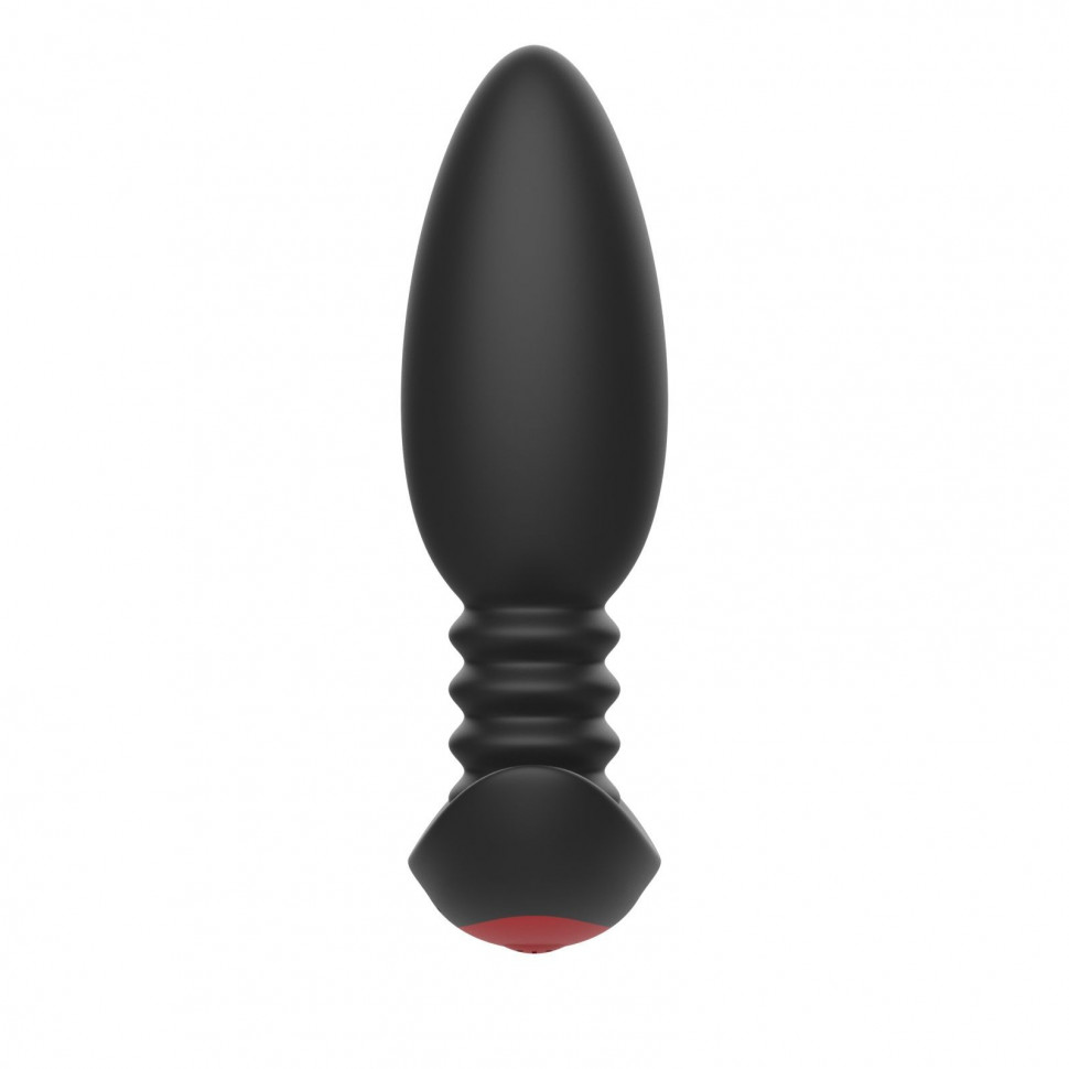 Черная анальная вибропробка Anal Vibrator с пультом ДУ - 13,5 см.