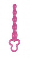 Анальные шарики, цепочки - Розовая анальная цепочка Clover Anal Rod - 18 см.