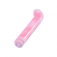 Розовый компактный вибратор из стекла Magic Cane - 12 см.