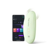Зеленый вибромассажер в трусики Magic Motion Nyx - 8,8 см.