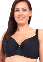 Однотонный бюстгальтер plus size на косточках с чашками из микрофибры