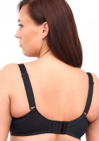 Однотонный бюстгальтер plus size на косточках с чашками из микрофибры