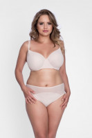 Однотонный бюстгальтер plus size на косточках с чашками из микрофибры